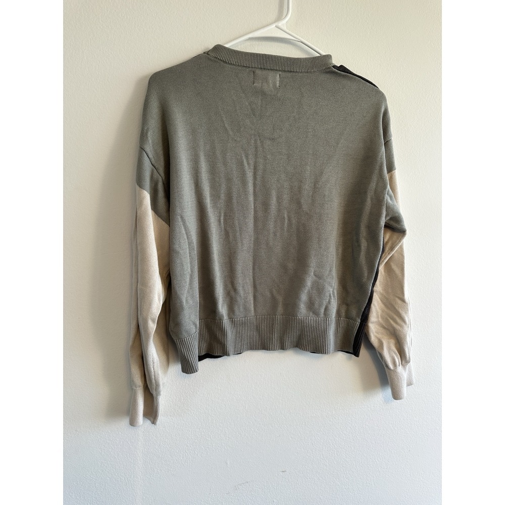 Monrow Women's Small Color Block Relaxed Sweater … - image 2